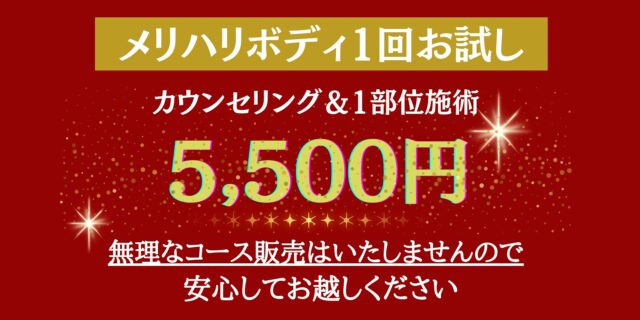 メリハリボディ１回お試しクーポン画像